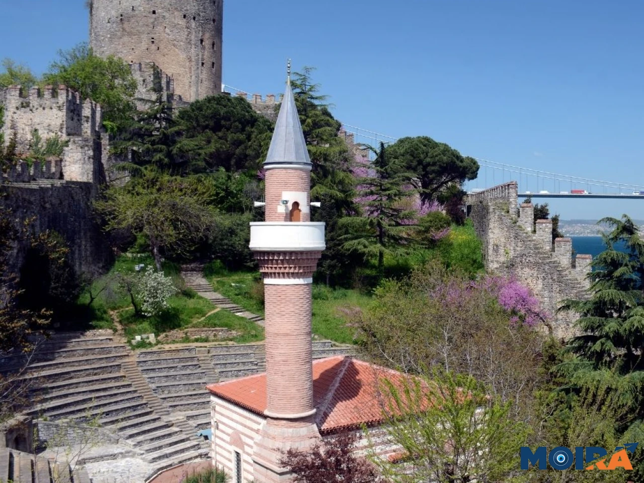 brick-minaret-and-stone-amphitheater-istanbul